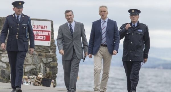 Coroner Dr Denis McCauley (second from right) with Irish Water Safety CEO John Leech and Garda Siochana members Inspector David Murphy and Sgt Mark Traynor at Buncrana Pier today where the tragedy happened. Pic: North West Newsxpix Coroner Dr Denis McCauley (second from right) with Irish Water Safety CEO John Leech and Garda Siochana members Inspector David Murphy and Sgt Mark Traynor at Buncrana Pier today where the tragedy happened. Pic: North West Newsxpix
