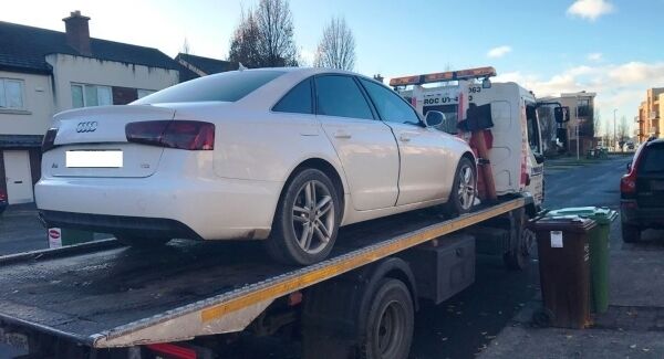 Garda photo of one of the cars seized in yesterday's raid. Garda photo of one of the cars seized in yesterday's raid.
