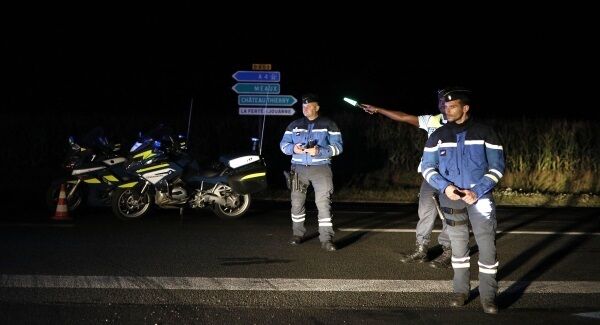 Police officers block a road approaching the town of Sept-Sorts, about 65 kilometers (40 miles) east of Paris, France after an incident when a driver slammed his car into the sidewalk cafe of a pizza restaurant. Picture: AP Photo/Kamil Zihnioglu Police officers block a road approaching the town of Sept-Sorts, about 65 kilometers (40 miles) east of Paris, France after an incident when a driver slammed his car into the sidewalk cafe of a pizza restaurant. Picture: AP Photo/Kamil Zihnioglu