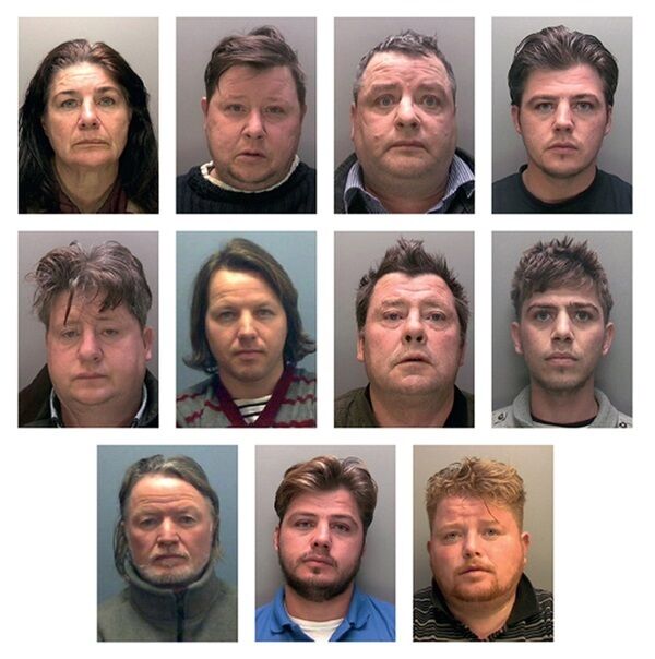 Photos issued by Lincolnshire Police of (top row, from the left) Bridget Rooney, Gerald Rooney, John Rooney, 53, John Rooney, 31, (middle row, from the left) Lawrence Rooney, Martin Rooney, 35, Martin Rooney Snr, Martin Rooney, 23, (bottom row, from the left) Patrick Rooney, 54, Patrick Rooney, 31, and Peter Doran. Photos issued by Lincolnshire Police of (top row, from the left) Bridget Rooney, Gerald Rooney, John Rooney, 53, John Rooney, 31, (middle row, from the left) Lawrence Rooney, Martin Rooney, 35, Martin Rooney Snr, Martin Rooney, 23, (bottom row, from the left) Patrick Rooney, 54, Patrick Rooney, 31, and Peter Doran.