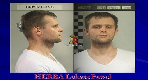 Photo released by police of a man identified as identified as&nbsp;Lukasz&nbsp;Pawel&nbsp;Herba, a Polish citizen with British residency, who has been arrested in the alleged kidnapping of a young British model. (Italian Police Photo via AP)