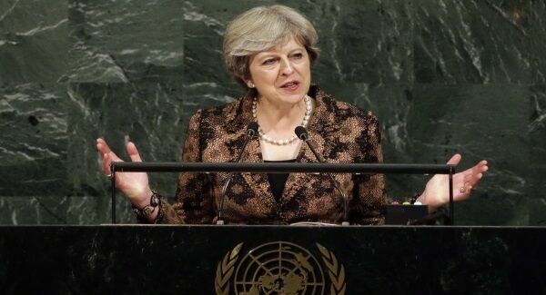 British Prime Minister Theresa May speaks during the United Nations General Assembly at U.N. headquarters. Picture: AP Photo/Seth Wenig