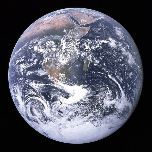 A photo issued by the American Institute of Biological Sciences of planet earth photographed on December 7, 1972 during the Apollo 17 moon mission.