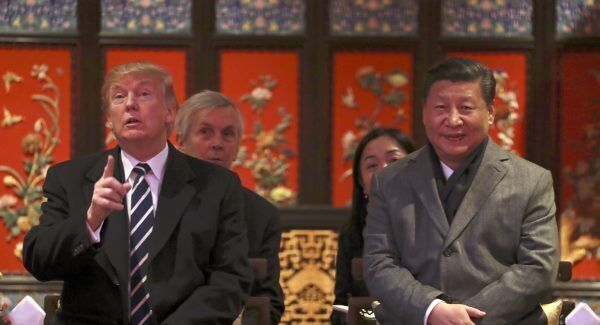 Donald Trump with Chinese president Xi Jinping last week