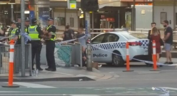 Witnesses described seeing people "flying everywhere" as the car was driven at speed along Flinders Street at around 4.30pm. Witnesses described seeing people "flying everywhere" as the car was driven at speed along Flinders Street at around 4.30pm.