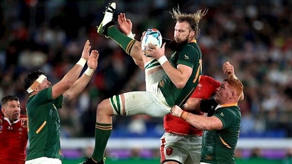 South Africa's RG Snyman catches the ball against Wales. Photo: Adam Davy/PA Wire. South Africa's RG Snyman catches the ball against Wales. Photo: Adam Davy/PA Wire.