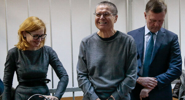 Former Russian Economic Development Minister Alexei Ulyukayev waits for a court hearing in Moscow, Russia today. Pic: AP Photo/Ivan Sekretarev