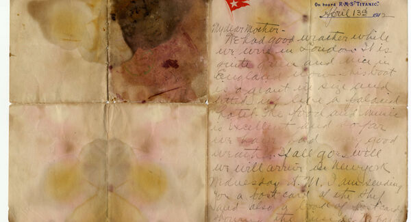 A letter, written by Oscar Holversson a day before the Titanic sank