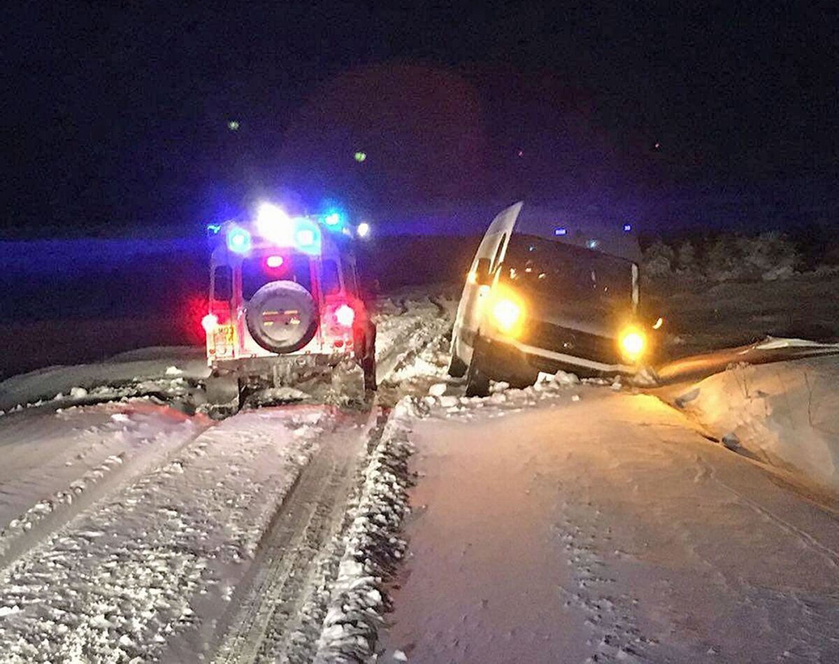 Photo issued by Dumfries and Galloway Virtual Operations Support Team of motorists being helped in the snow in the Dumfries and Galloway area after snow and ice brought treacherous driving conditions to Scotland.
