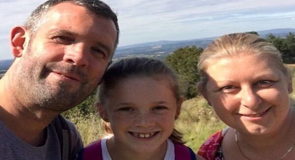 Undated handout photo issued by Slater and Gordon of Graham Hyde with his daughter Grace and wife Joanne.