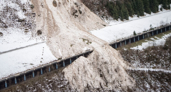 An avalanche hit Gurtnellen, Switzerland in the canton of Uri. Photo: Urs Flueeler/Keystone via AP