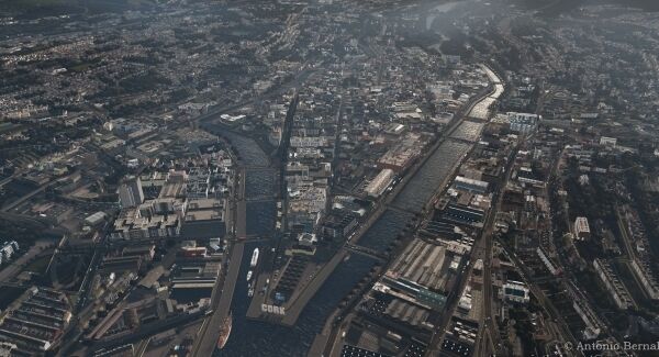 Aerial photos comparing Google Maps, above, with Antonio's recreation