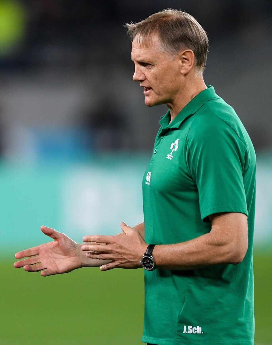 Ireland head coach Joe Schmidt ahead of the 2019 Rugby World Cup Quarter-Final match between New Zealand and Ireland at the Tokyo Stadium in Chofu, Japan. Photo by Ramsey Cardy/Sportsfile. Ireland head coach Joe Schmidt ahead of the 2019 Rugby World Cup Quarter-Final match between New Zealand and Ireland at the Tokyo Stadium in Chofu, Japan. Photo by Ramsey Cardy/Sportsfile.