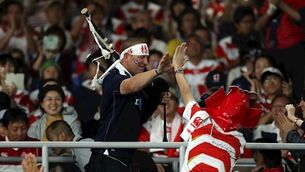 Emotional scenes before and after Japan's win over Scotland