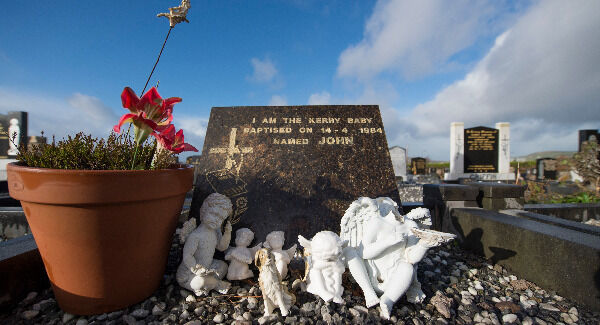 The headstone marking the grave of Baby John in Cahirciveen, Co Kerry.