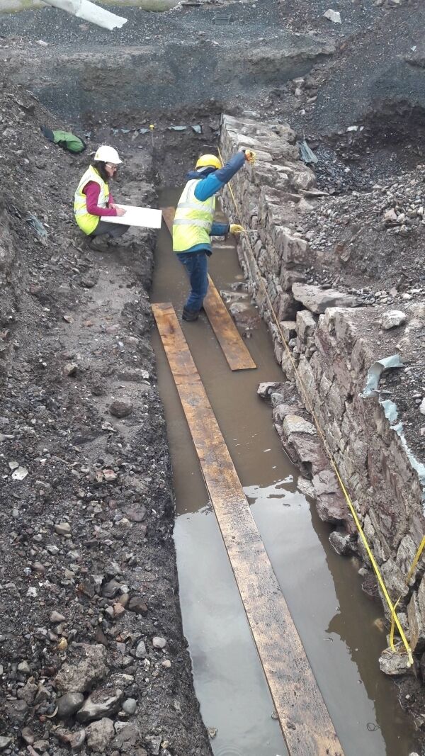Survey of the Cork city wall in progress. Picture: Maurice F. Hurley