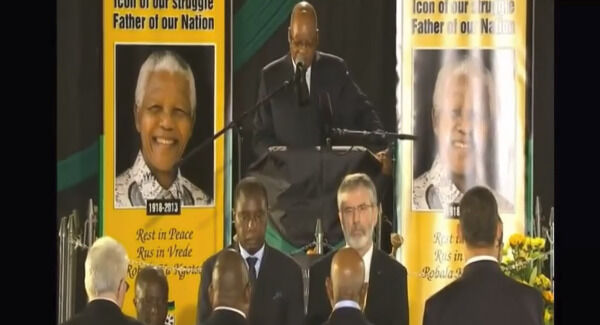 Gerry Adams forms part of the guard of honour at Nelson Mandela's funeral Gerry Adams forms part of the guard of honour at Nelson Mandela's funeral