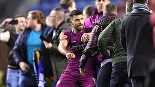 Sergio Aguero escapes sanction for clash with Wigan fan