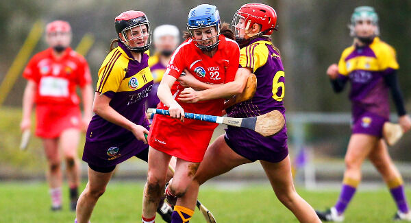 Cork's Aileen Sheehan is tackled by&nbsp;Wexford's&nbsp;Sarah O'Connor. Pic: &copy;INPHO/Ken Sutton