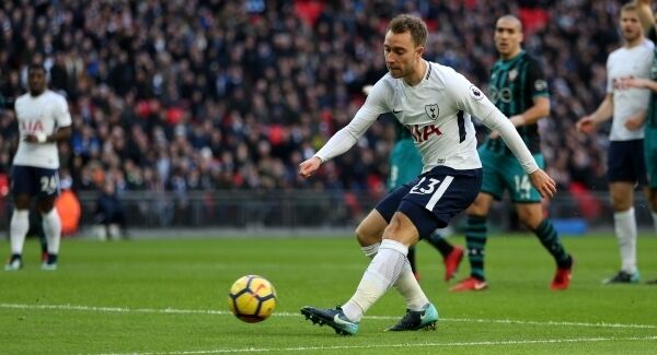 Christian Eriksen. Pic: Steven Paston/PA Wire