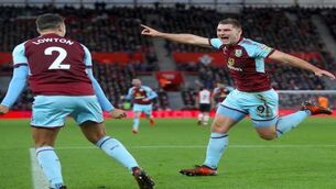 Southampton-born Vokes heads the winner for Burnley against hometown