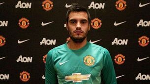 Romero in goal for United's FA Cup match against Derby