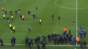 St Etienne fans invade pitch during heavy defeat by Lyon