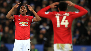 Leicester tie sees United 13 points behind City rivals