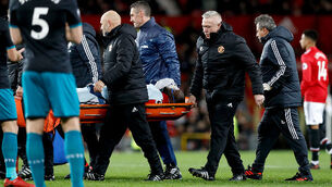 Man United short on strikers as Ibrahimovic out for a month and Lukaku stretchered off