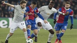 Late goal helps Basel to deserved win over Man United
