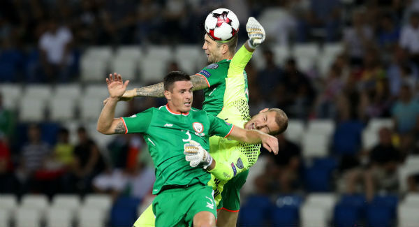 Ireland's Shane Duffy scores the opening goal. Pic: INPHO/Ryan Byrne Ireland's Shane Duffy scores the opening goal. Pic: INPHO/Ryan Byrne