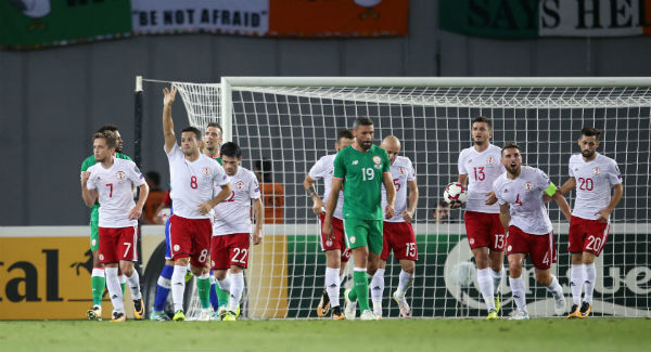 Georgia's Valeri Kazaishvili (second left) celebrates scoring his side's first goal at the Boris Paichadze Stadium. Photo: Steven Paston/PA Georgia's Valeri Kazaishvili (second left) celebrates scoring his side's first goal at the Boris Paichadze Stadium. Photo: Steven Paston/PA