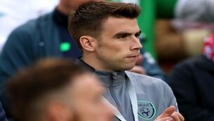 Everton post pictures of Seamus Coleman back kicking a football