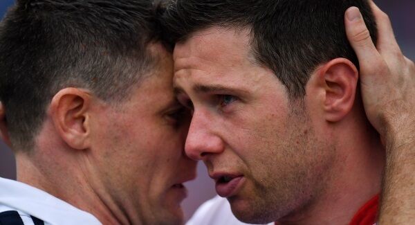 Seán Cavanagh, right, of Tyrone is consoled by Dublin goalkeeper Stephen Cluxton after the All-Ireland semi-final last month. Pic: Sportsfile Seán Cavanagh, right, of Tyrone is consoled by Dublin goalkeeper Stephen Cluxton after the All-Ireland semi-final last month. Pic: Sportsfile