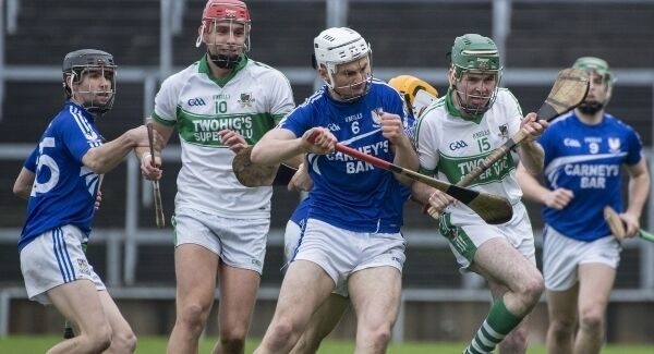 Liam O’Keeffe, Kanturk and Conor Cleary,Kilmaley clash during their Munster Intermediate hurling championship final at Páirc na nGael, Limerick. Pic: Dan Linehan.