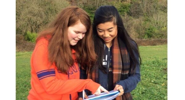 Emer Conway and Nicola Batt of Ballincollig Community School: they are doing a project on coypus for the BT Young Scientist Exhibition.