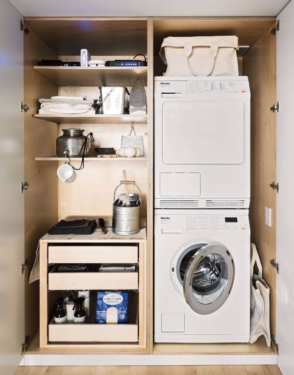 An Elegant All-in-One Laundry Cupboard from Remodelista: The Organized Home by Julie Carlson and Margot Guralnick (published by Artisan Books). Picture: Matthew Williams/PA Photo An Elegant All-in-One Laundry Cupboard from Remodelista: The Organized Home by Julie Carlson and Margot Guralnick (published by Artisan Books). Picture: Matthew Williams/PA Photo