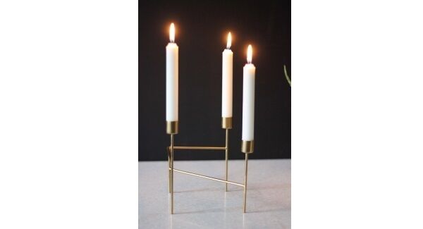 Light up your interiors with this cool candle holder from April and The Bear. Geometrical design? Check. Brushed brass? Check. Centrepiece potential? Check and check. It measures 21 x 22cm and we are assured that standard candles will fit, no problem. &euro;24 from www.aprilandthebear.com.
