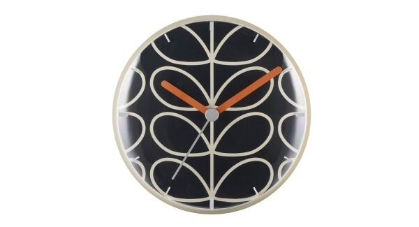 Orla Kiely is one of our very favourites here on Wishlist. We spotted this linear stem wall clock in dark grey online at www.cotswoldtrading.com for &euro;66. Instantly recognisable, as all Kiely&rsquo;s work is, this retro look with raised silver markers and a domed lens is pretty timeless. We love the slash of orange too. \More of her designs at www.orlakiely. com, Kilkenny Shop nationwide, Kildare Village and ie.amara.com.