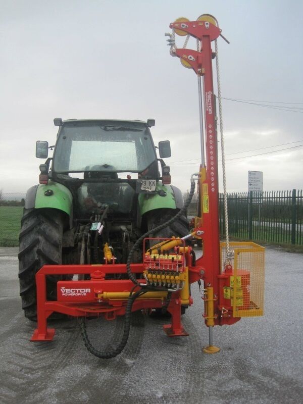 The new Irish-made Vector Powerdrive Model-4 Agri 120 º fence post driver; its main selling point is a high level of mast manoeuvrability. The new Irish-made Vector Powerdrive Model-4 Agri 120 º fence post driver; its main selling point is a high level of mast manoeuvrability.