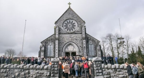 Mourners at the funeral of Elisha Gault. Picture: Pat Moore. Mourners at the funeral of Elisha Gault. Picture: Pat Moore.