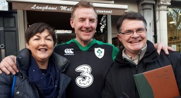 Edel at a rugby match with her brothers recently. Edel at a rugby match with her brothers recently.
