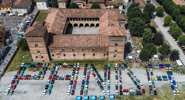 The world’s biggest Fiat Panda gathering took place in Pandino, Italy. Almost 400 models of the much-loved Italian car, which was launched in 1980, converged on Castello di Pandino to set the world record. Pictures: PA The world’s biggest Fiat Panda gathering took place in Pandino, Italy. Almost 400 models of the much-loved Italian car, which was launched in 1980, converged on Castello di Pandino to set the world record. Pictures: PA