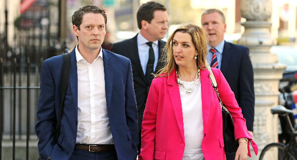 Vicky Phelan and Stephen Teap arriving at Leinster House today. Photo: Brian Lawless/PA Wire.