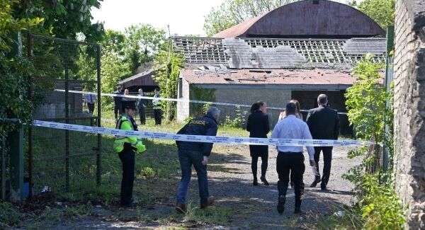 Gardai at the scene at a derelict house and farmyard on the Clonee Road, Lucan.