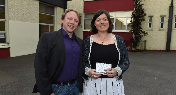 Luke Field, Deputy Chairperson and Kathy D'Arcy, Chairperson, Cork Together for YES voting at Sunday's Well NS, Cork. Pic: Larry Cummins