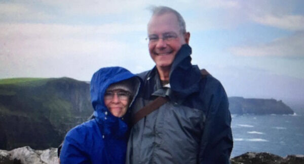 Jim Baker with his wife Deborah the day before the fatal crash.