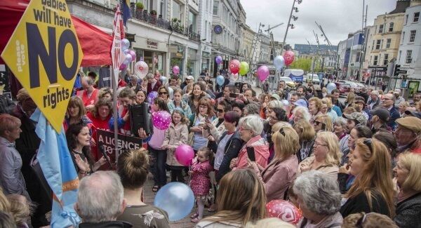 Gianna Jessen (left) who survived an abortion speaking to a crowd on St Patrick street in Cork city on Monday. “If abortion is about womans rights, then where were mine”. Picture: Cillian Kelly Gianna Jessen (left) who survived an abortion speaking to a crowd on St Patrick street in Cork city on Monday. “If abortion is about womans rights, then where were mine”. Picture: Cillian Kelly