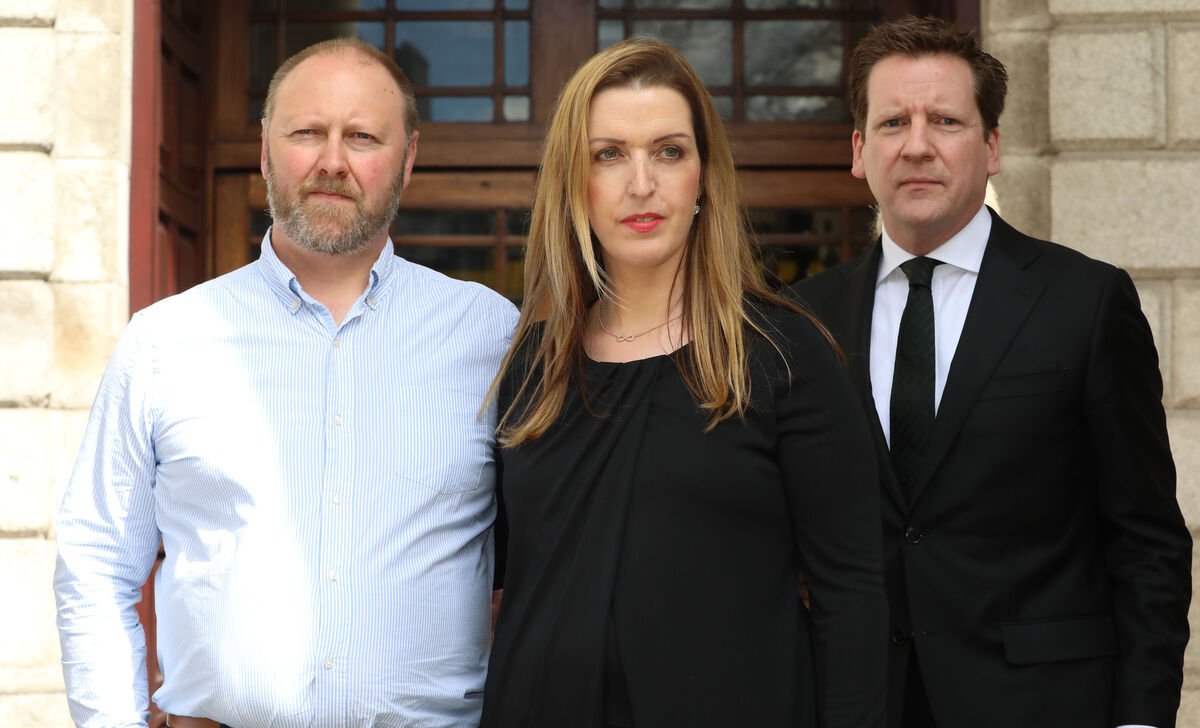 Vicky and Jim Phelan, pictured with their solicitor, Cian O Carroll leaving the Four Courts on Tuesday.Photo: Collins Courts.