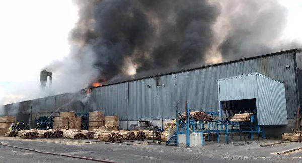 Two firemen hospitalised with 'shockwave' injuries following explosion during Cork factory fire